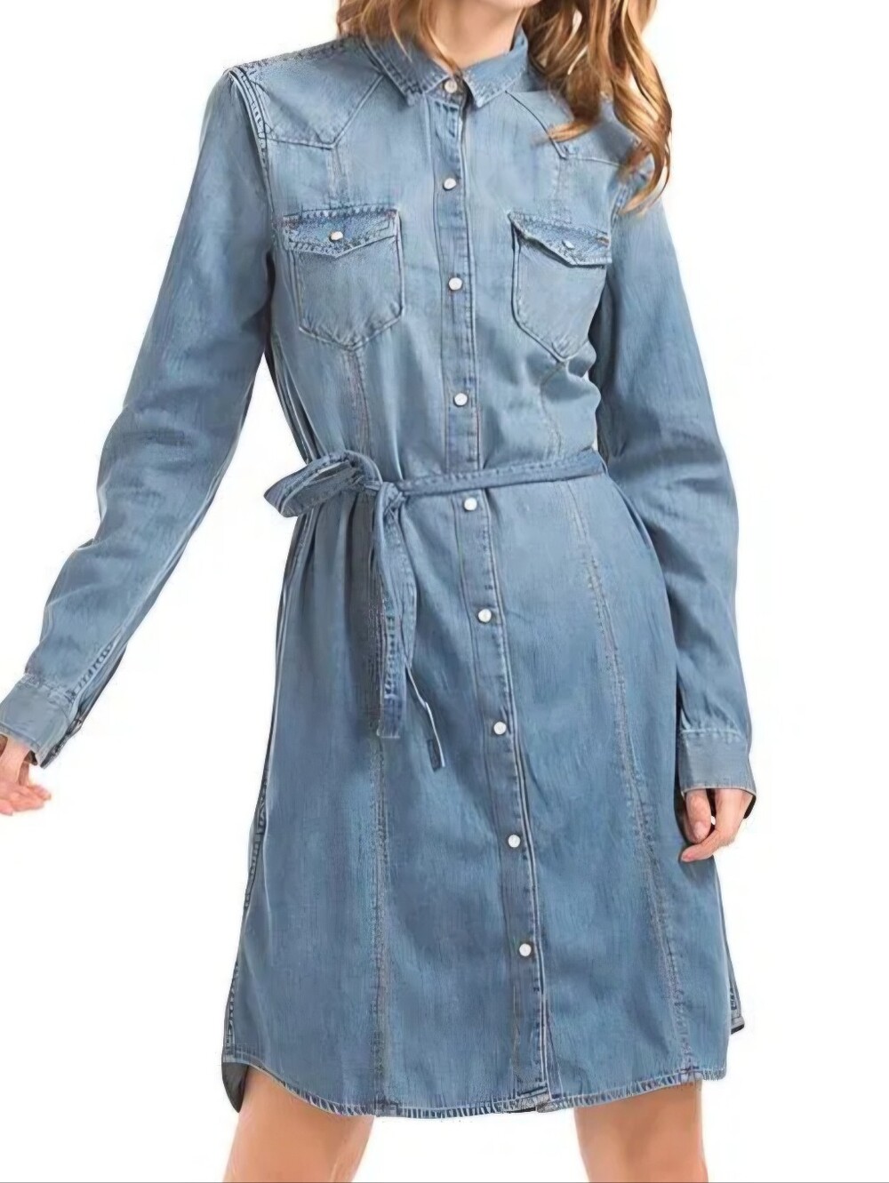 Gap Denim Western Shirtdress in Faded Wash Color